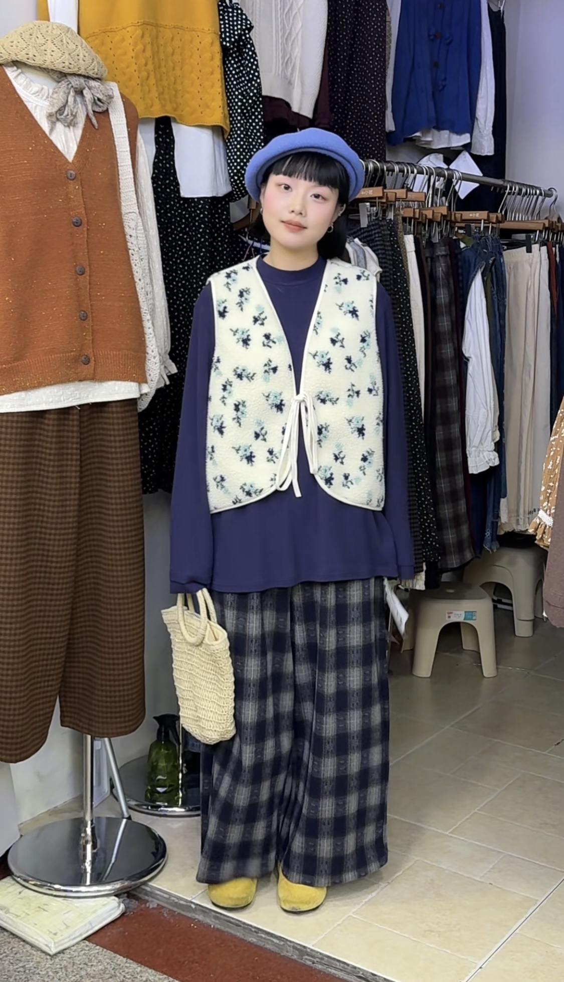 XH#8870#秋冬森系开衫马甲  FL