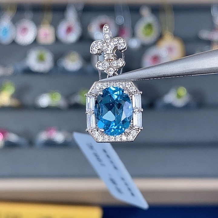 托帕石吊坠(不含链)银S925镶嵌