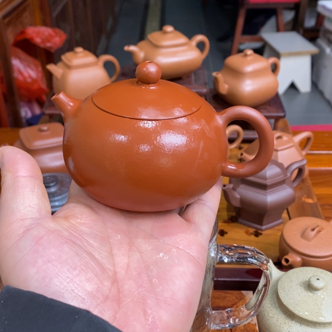 紫砂茶壶紫砂壶朱泥全手工西施