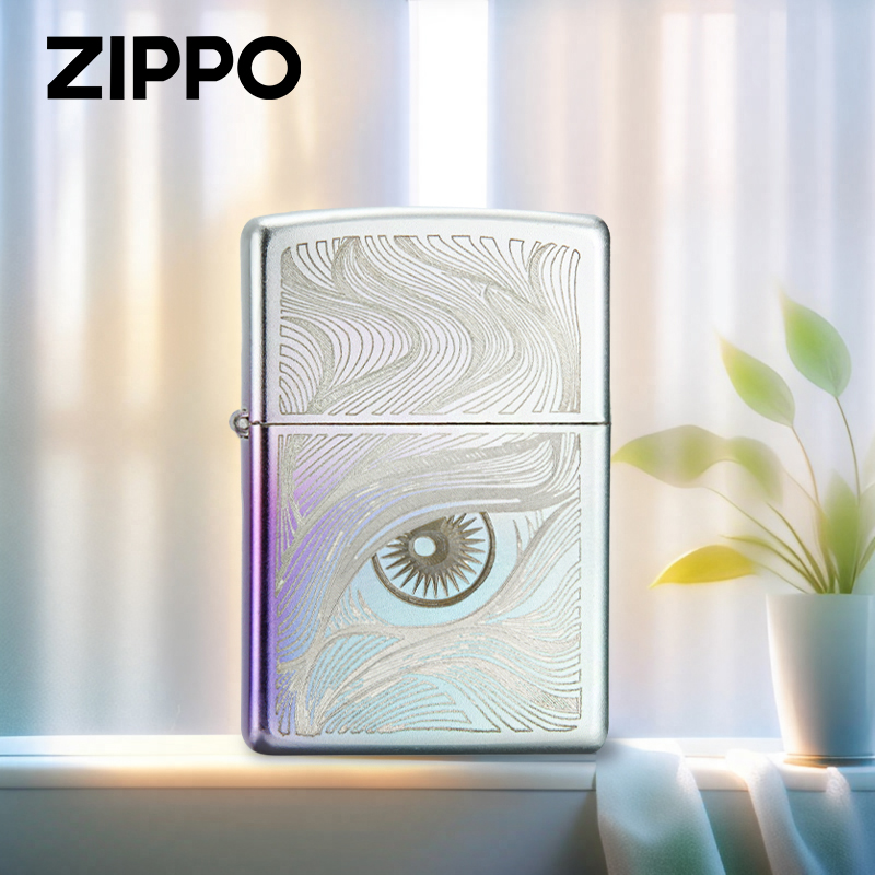 ZIPPO打火机秋水含睛炫紫色正品正版 精雕男士送礼个性防风DYH1X1