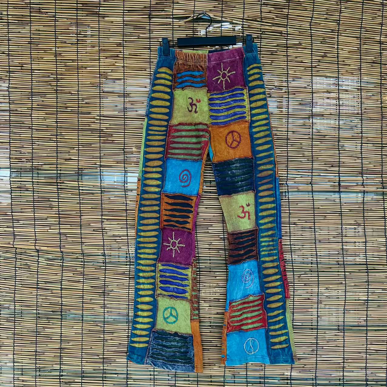 四两尼泊尔拼布修身休闲裤（直播间选花色，不选随机发）