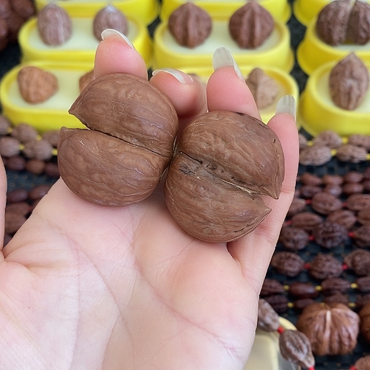 文玩核桃把件连体对