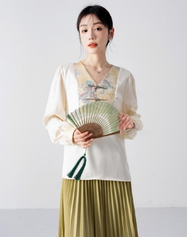 H066新中式衬衫宽松