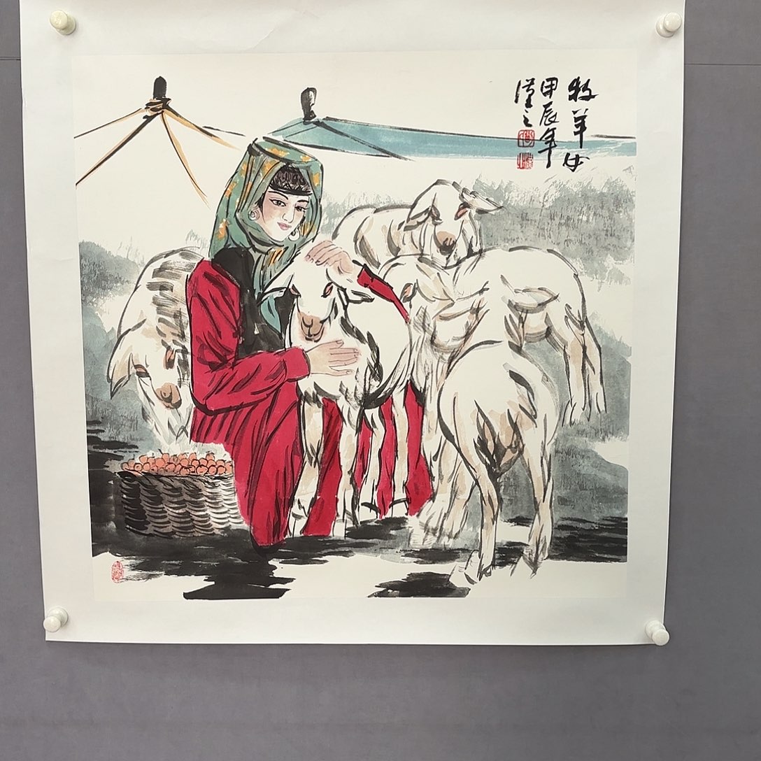 国画亲笔手绘真人手绘 
