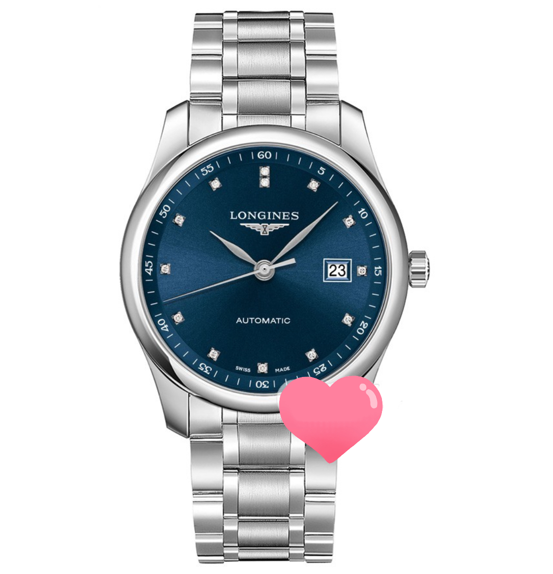 99新 Longines/浪琴 /名匠793蓝盘钻刻钢带/表径40/自动机械男表