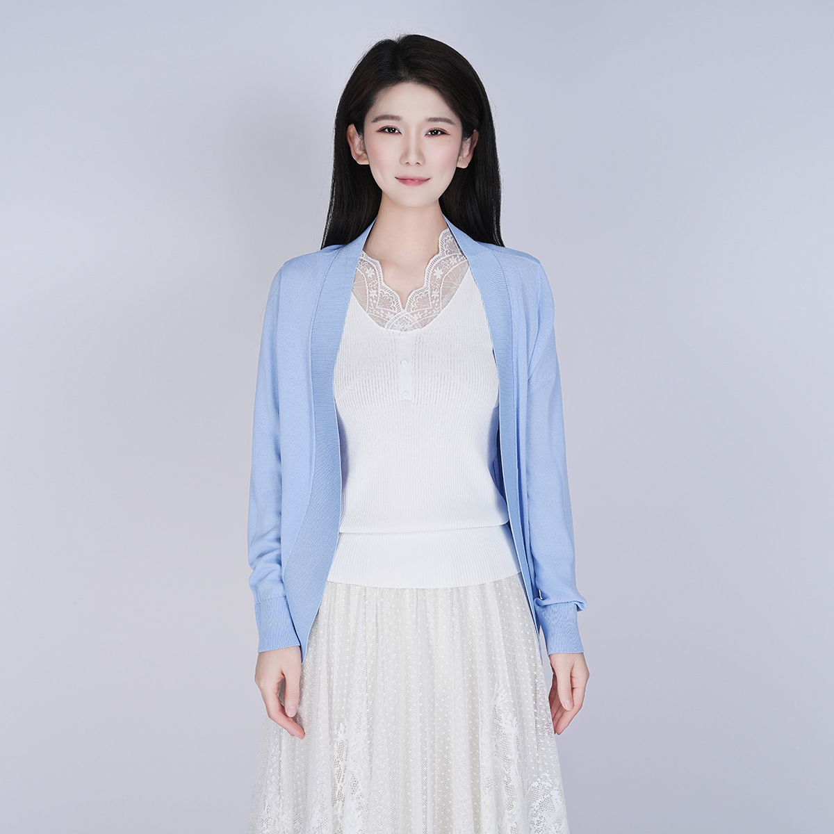 浒城古娘春夏舒适休闲小衫百搭时尚女士开衫针织外套上衣WG252047