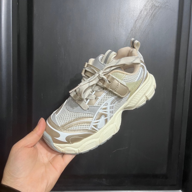 DT春秋男女童鞋1603中大童魔术贴细带单网运动鞋24C