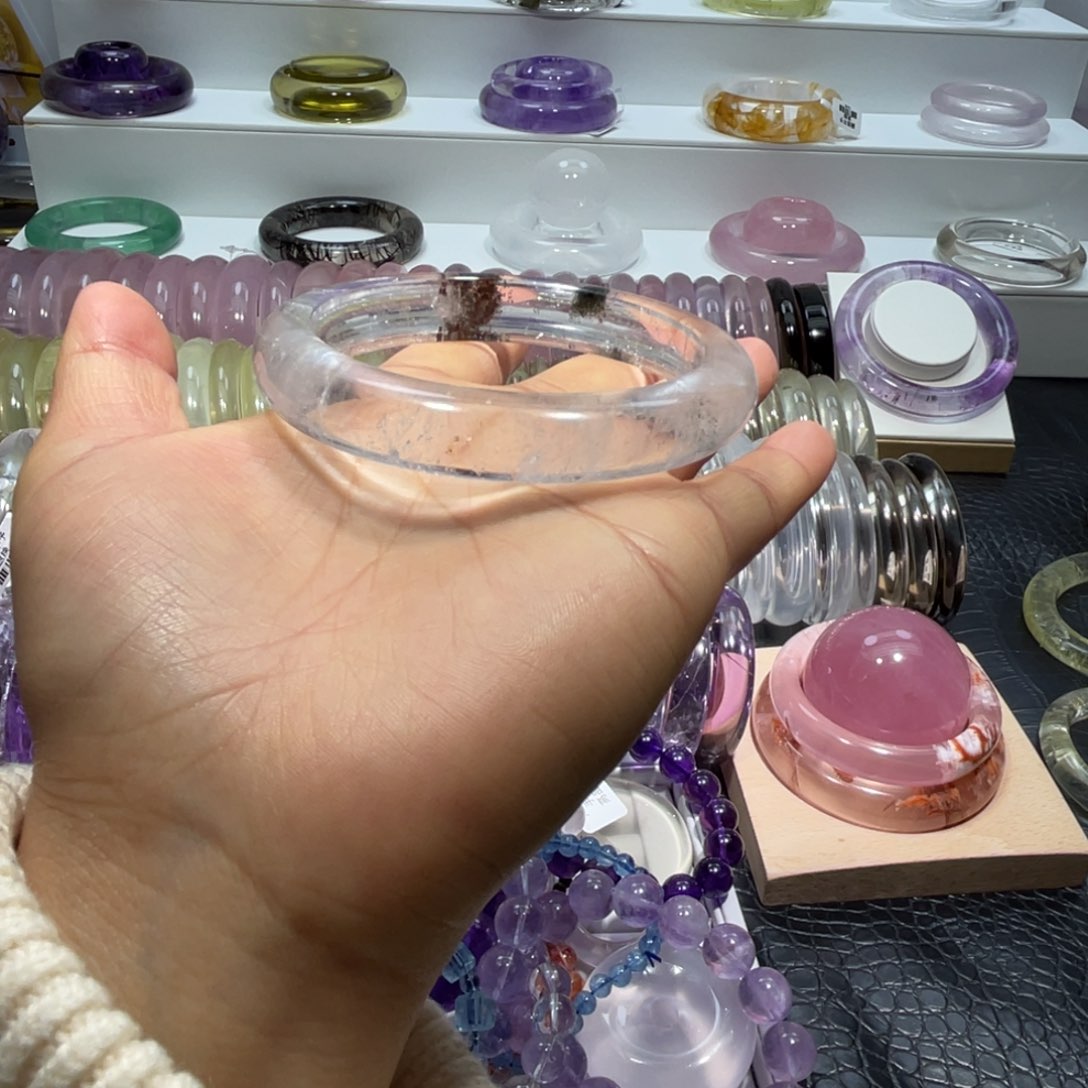 水晶手镯58.8圈口3号伴生矿未镶嵌