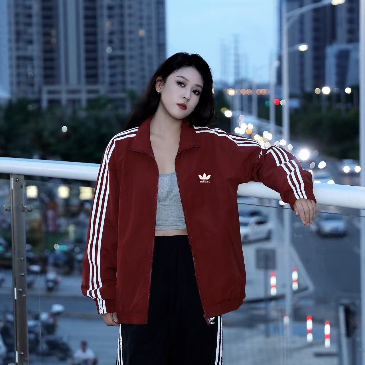 春秋季新款男女同款亲子装塔丝绒面料立领风衣外套2491