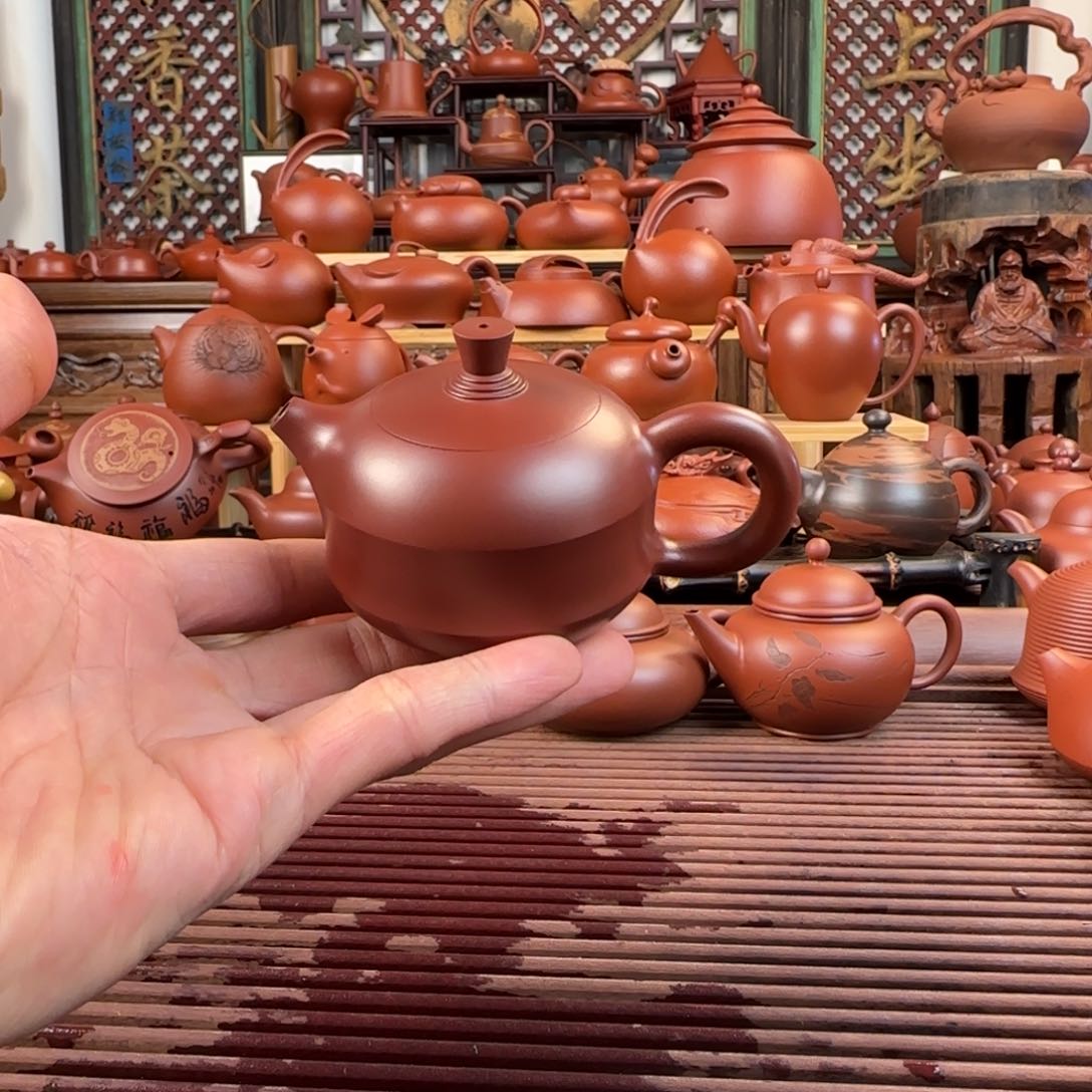 朱泥茶壶潮州手拉壶120cc