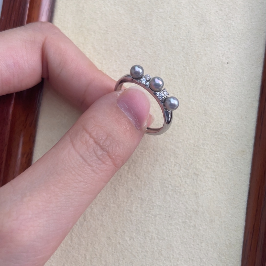 海水珍珠戒指银S925镶嵌