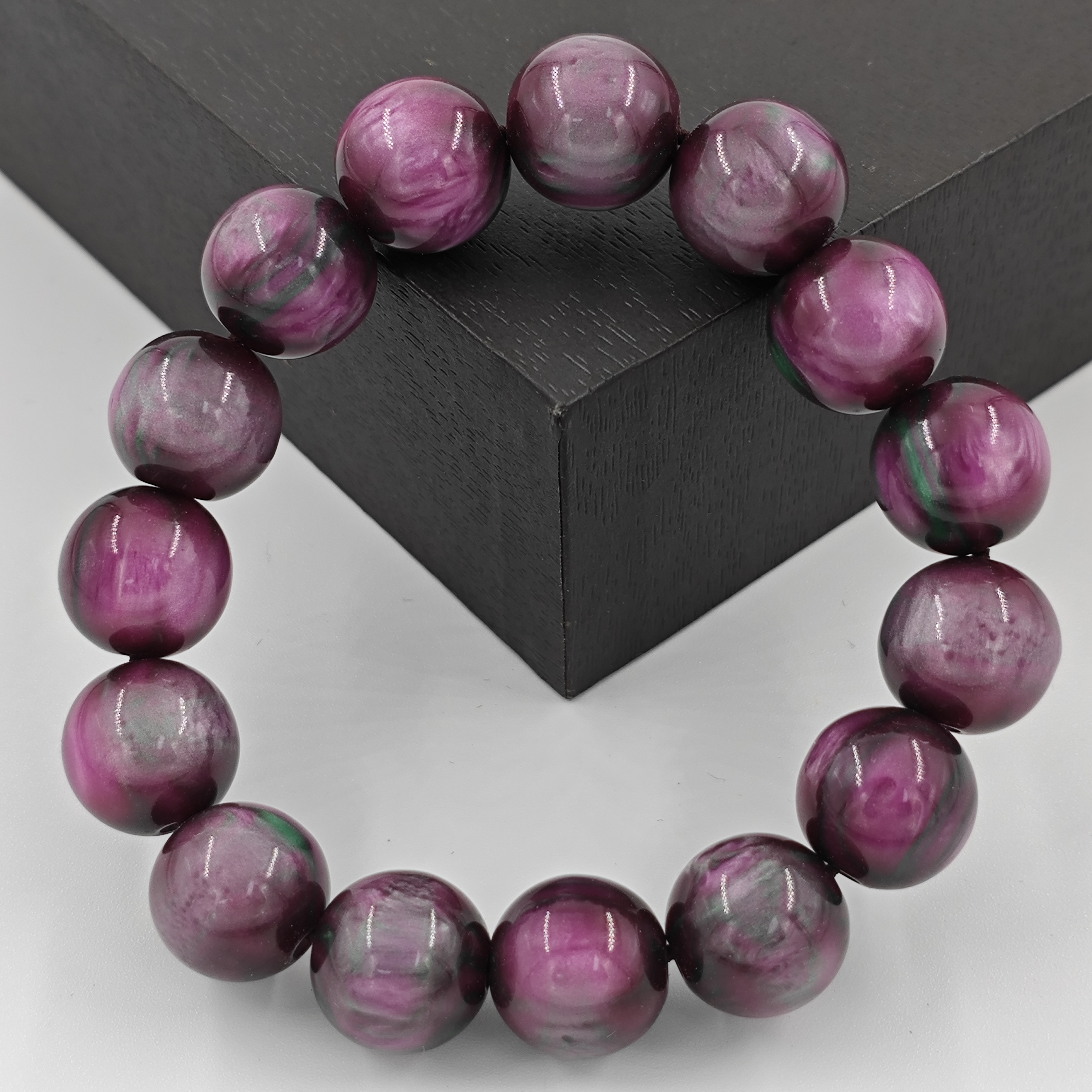  G089精致气质百搭精美流云紫树脂手链手串