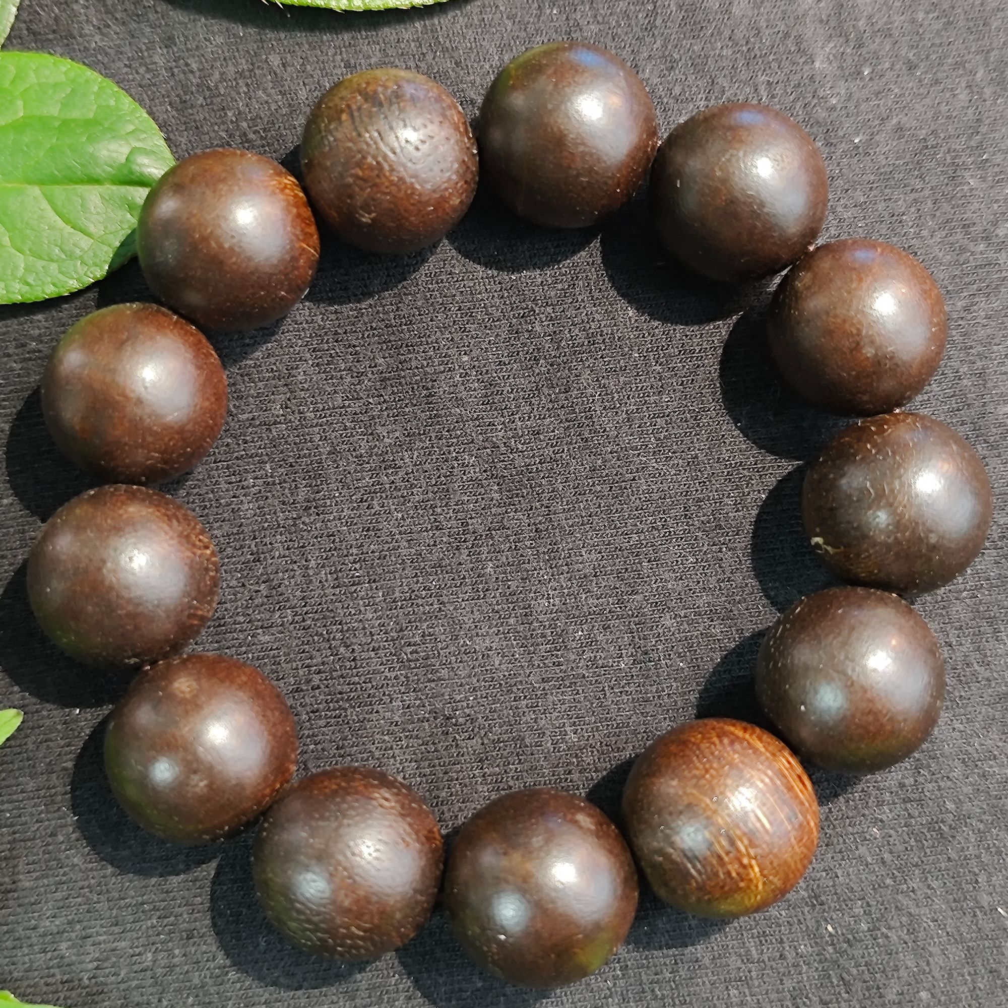 沉香西贡虎斑金丝海沉黑奇（奇楠）手串单圈1.8圈口 MJK-0243