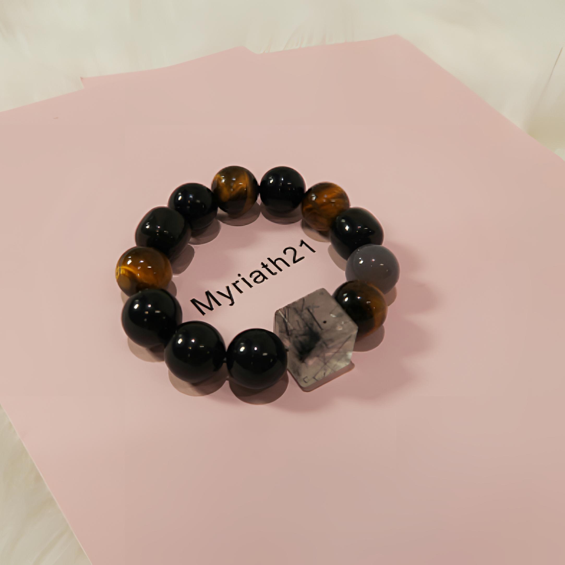 铜合金手链 「黑悟空」黑色水晶手链