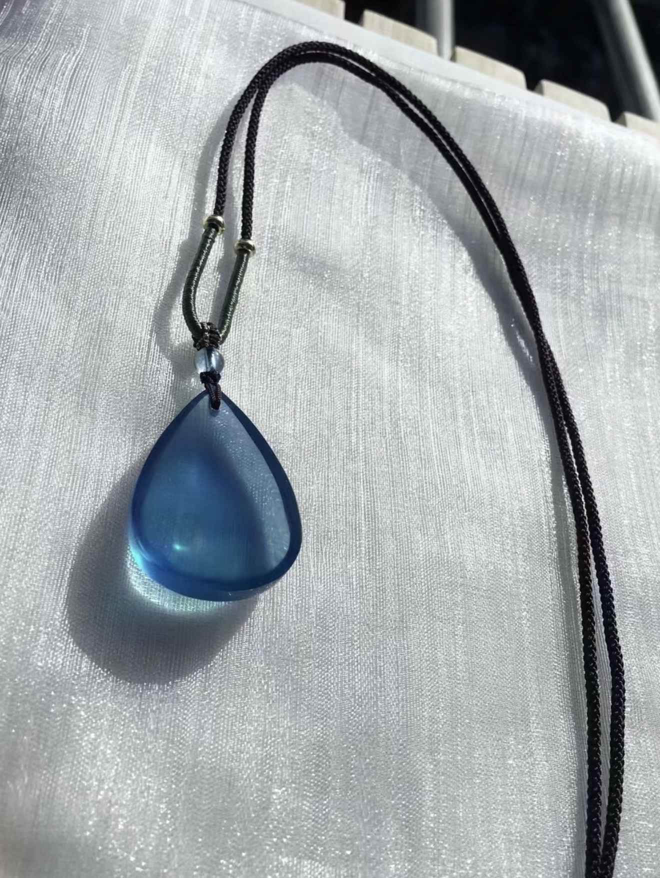 天然海蓝宝魔鬼蓝时尚百搭吊坠