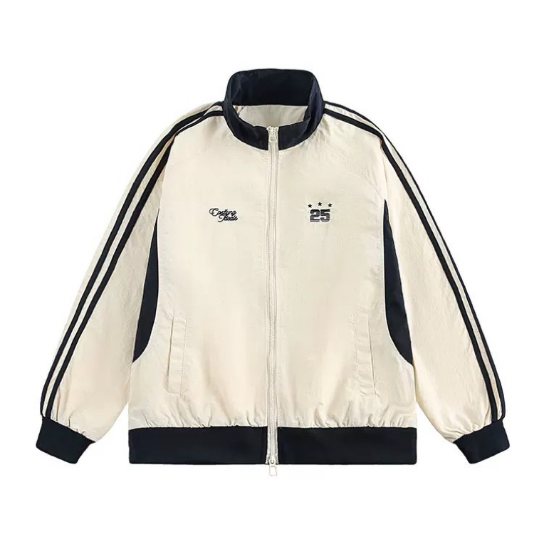 港仔同款撞色拼接夹克外套