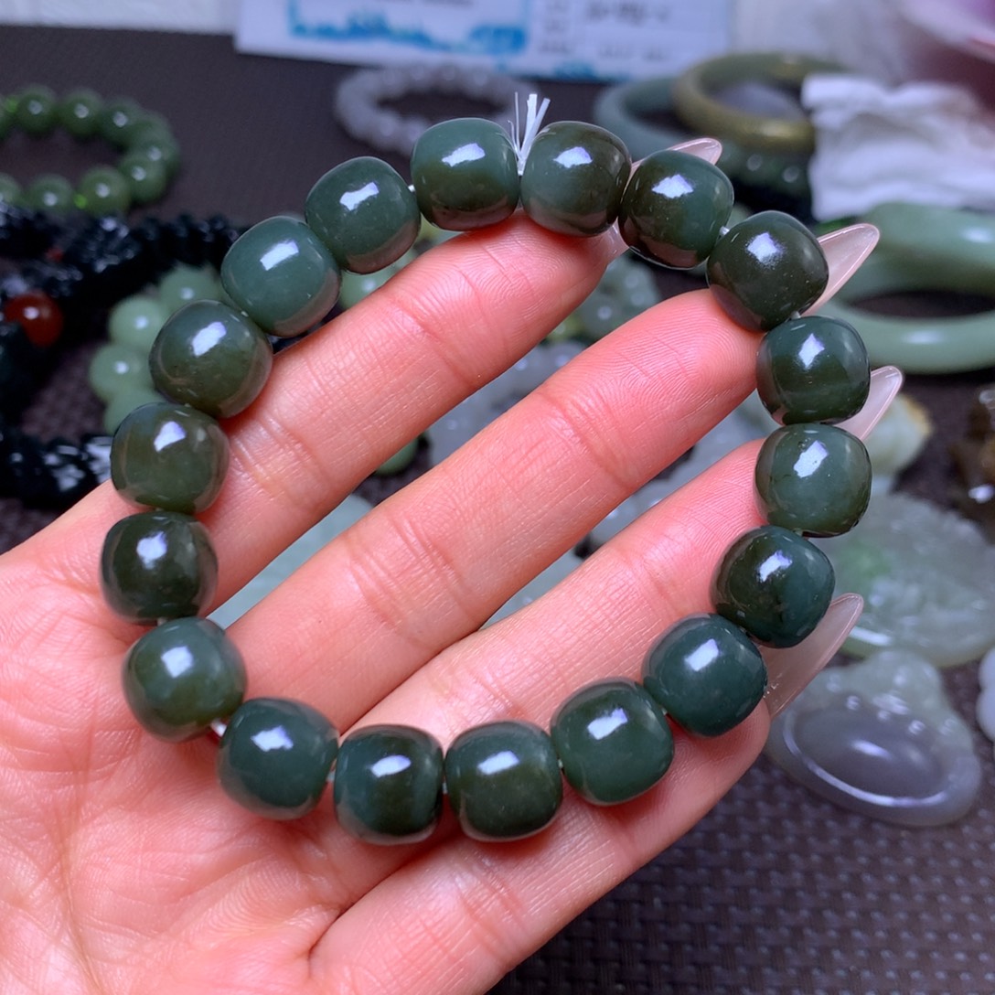 和田玉未镶嵌手串卡12