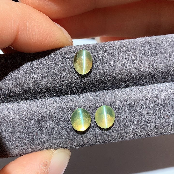 裸石未镶嵌猫眼莎5.62克拉蜜糖色猫眼裸石套装3颗