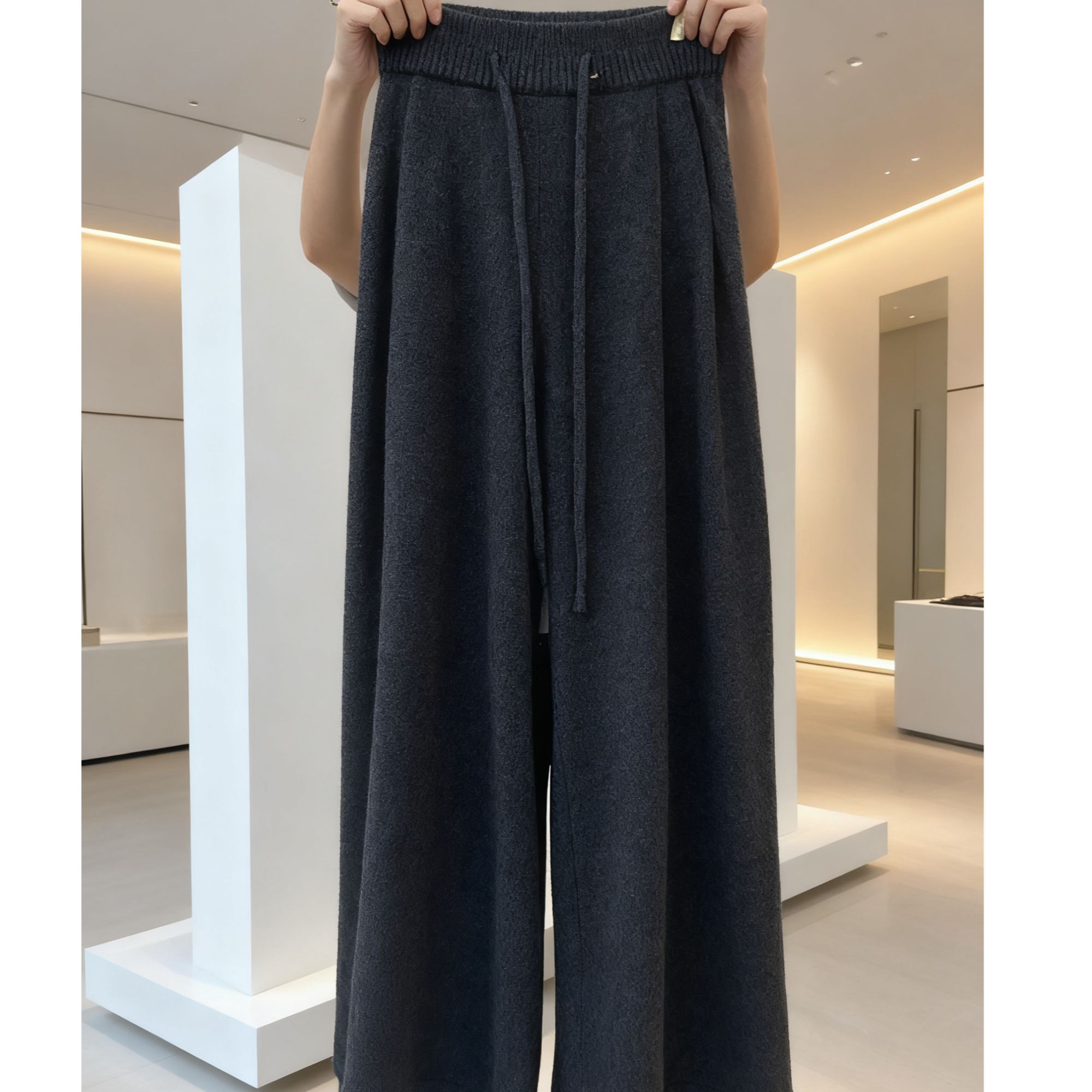 【加厚神裤】100%纯羊毛宽松垂感百搭保暖显瘦阔腿裤厚长裤SWL5612