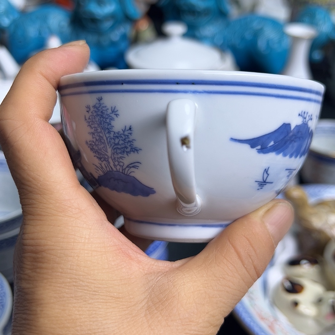 无***语杯景德镇陶瓷耳杯