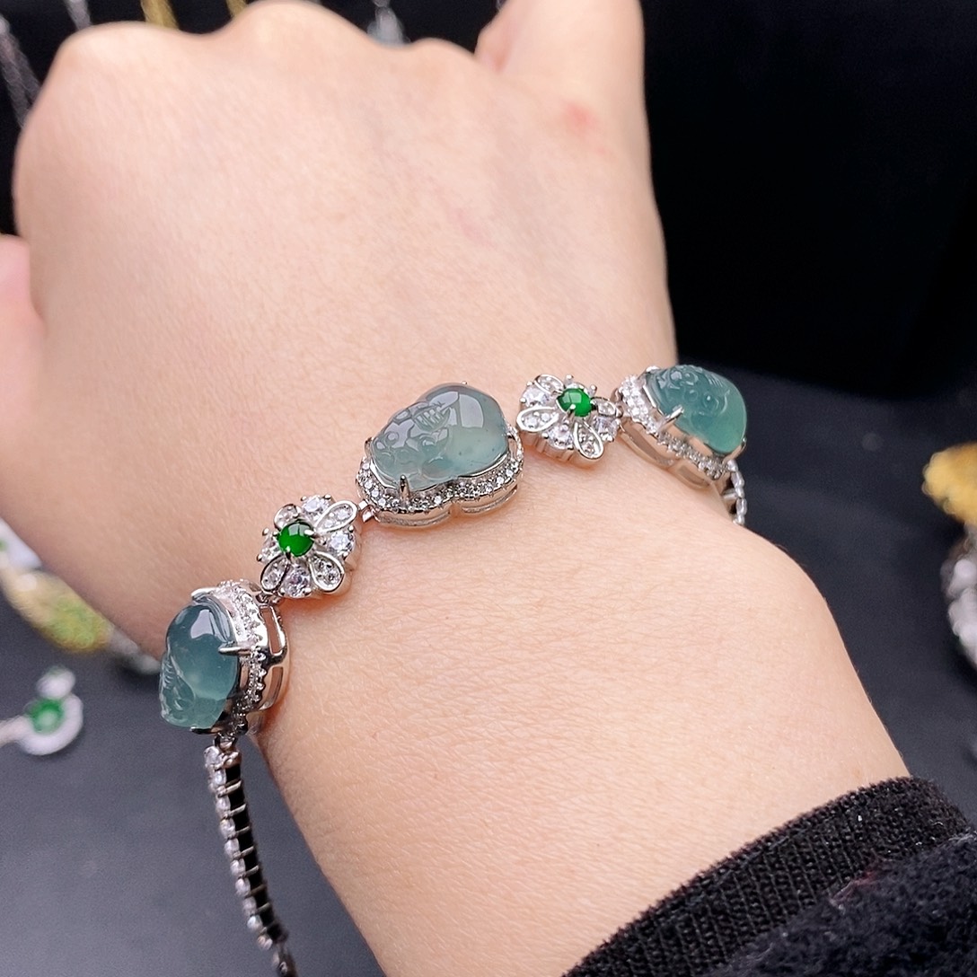 金***云翡翠银S925镶嵌戒指