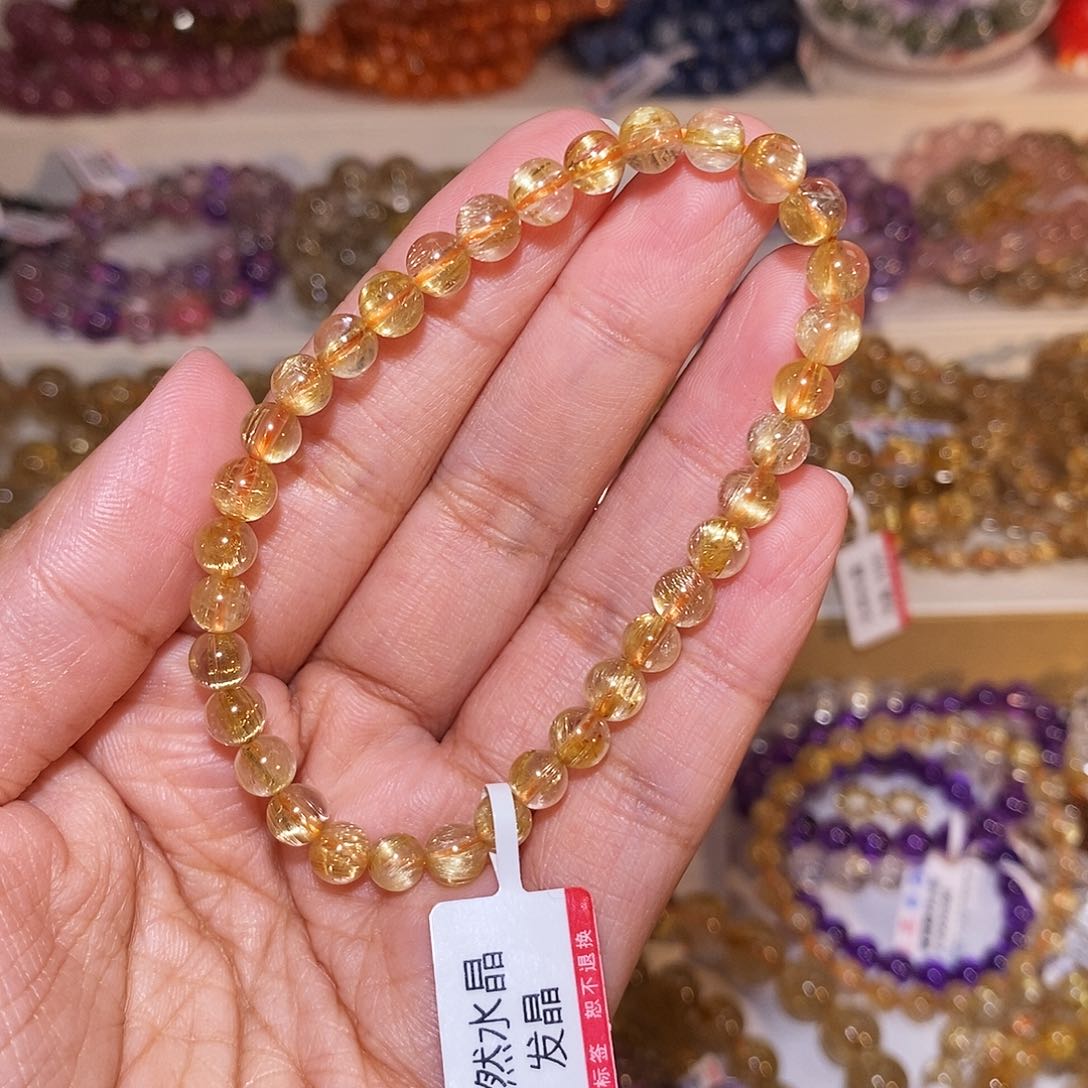 【闪购商品】发晶手串未镶嵌杰**妈金发5.8m