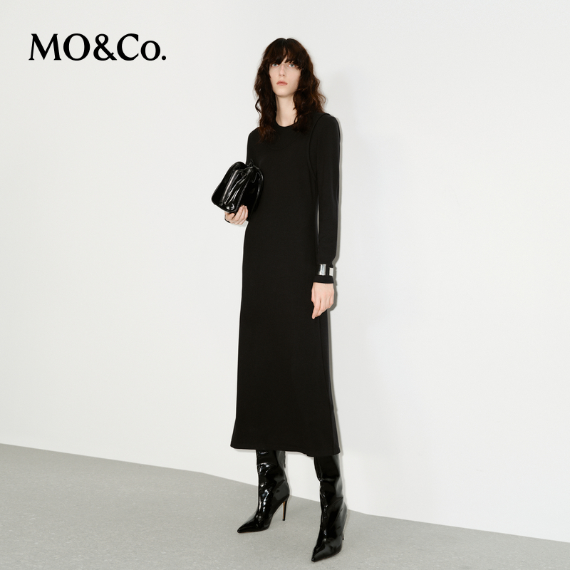 【赵老板专属】MOCO连衣裙【保暖德绒】冬解构开叉长裙MBD4DRST01