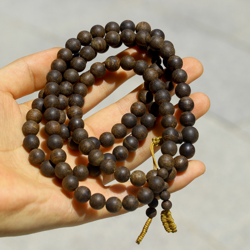 沉香汶莱黑棋沉香沉水级8mm多圈收藏级手串礼品