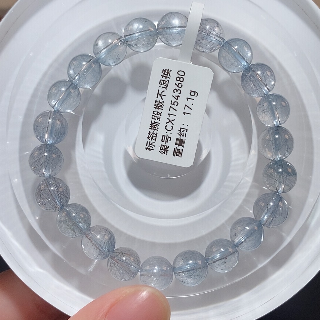 水晶手链未镶嵌F蓝兔毛8.2