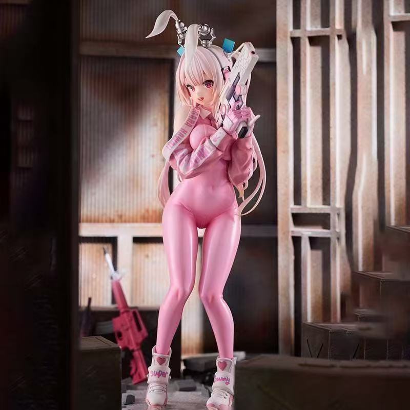 优质版Superbunny粉色美少女手办可爱兔子动漫二次元雕像潮玩摆件