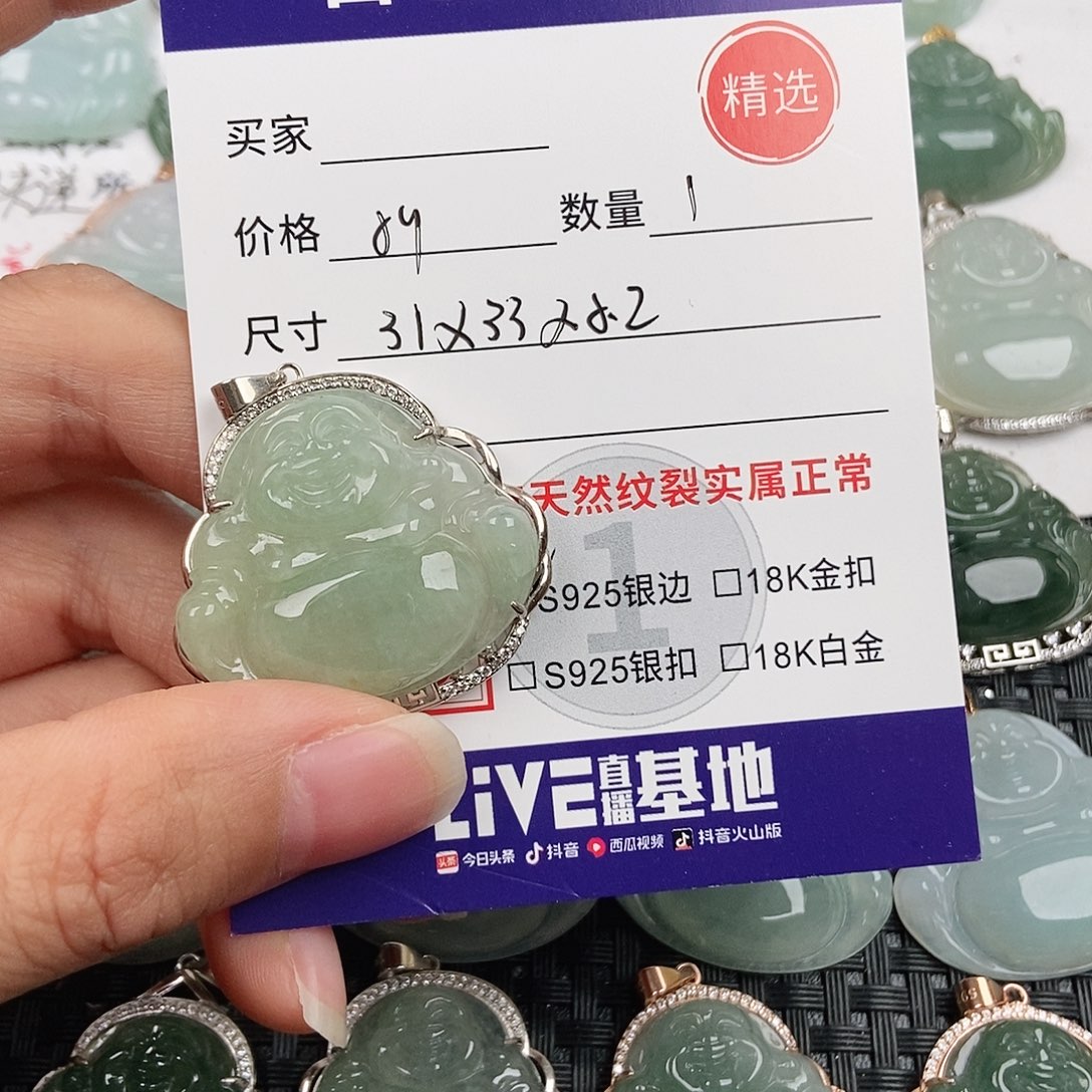 翡翠银S925镶嵌颈饰