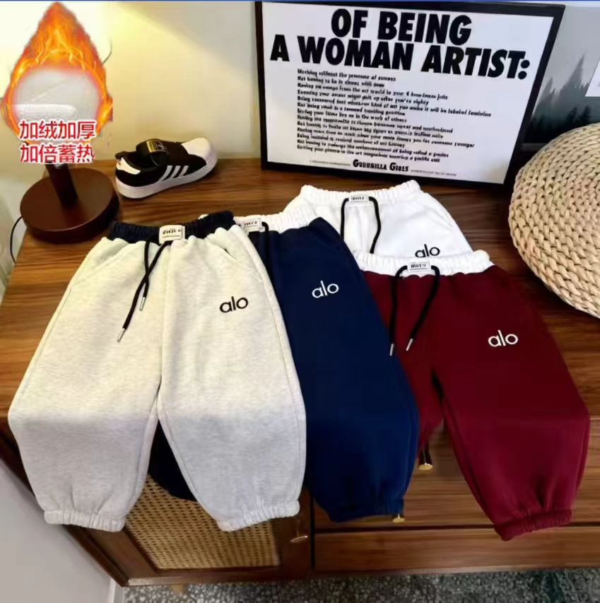 冬季加绒加厚卫裤男女童运动裤保暖男童蓄热秋冬女宝