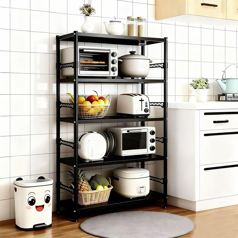 70-90长碳钢厨房置物架多层收纳架移动微波炉架烤箱架货架储物架