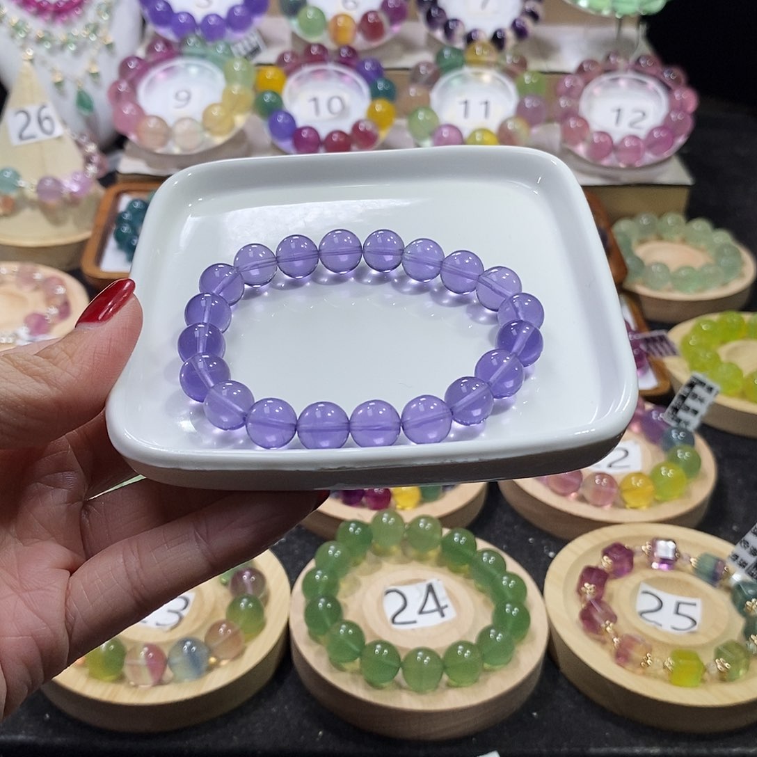 萤石手链未镶嵌9加薰衣草紫