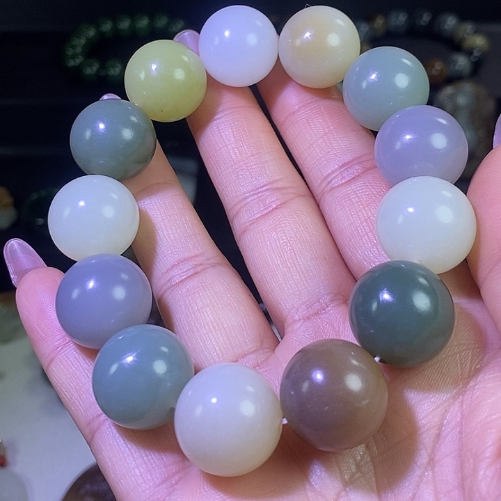 和田玉未镶嵌手链和田玉多宝手串18