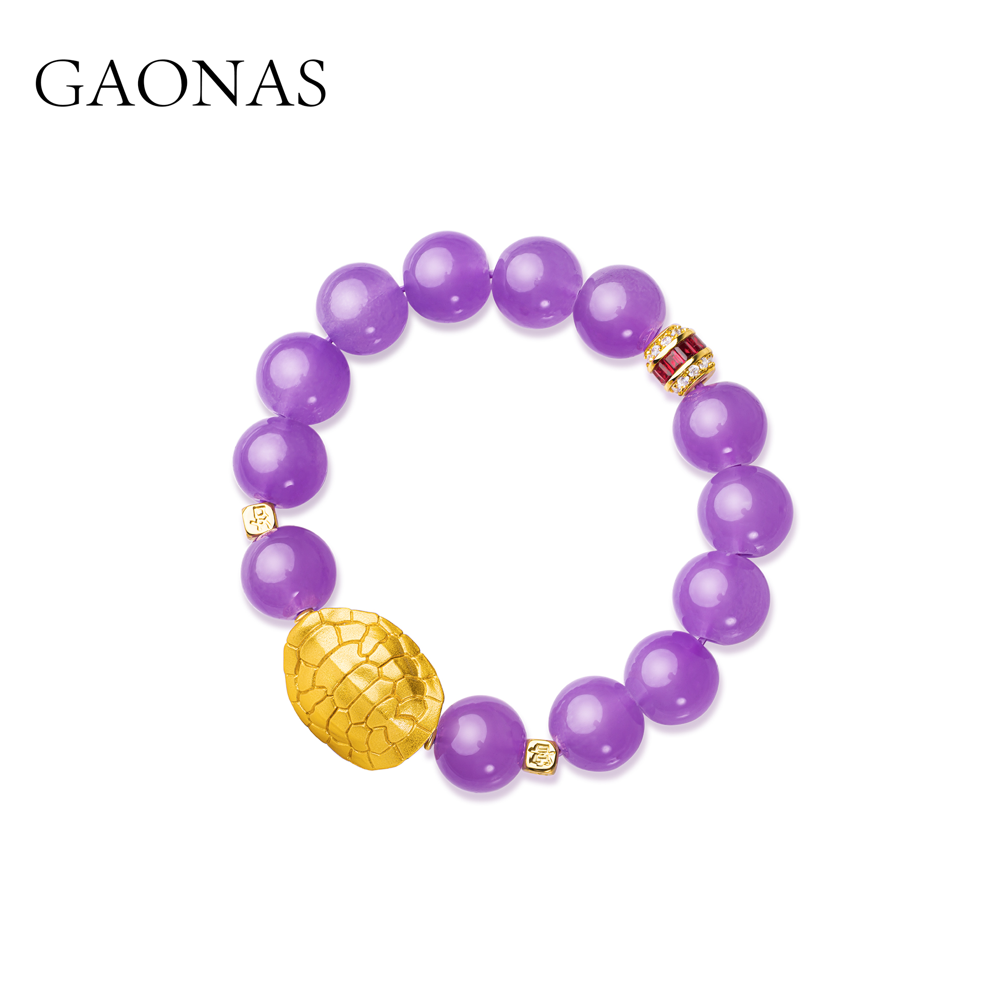 GAONAS 手链 瑞兽献宝国风12mm臻美紫手链11349SPR