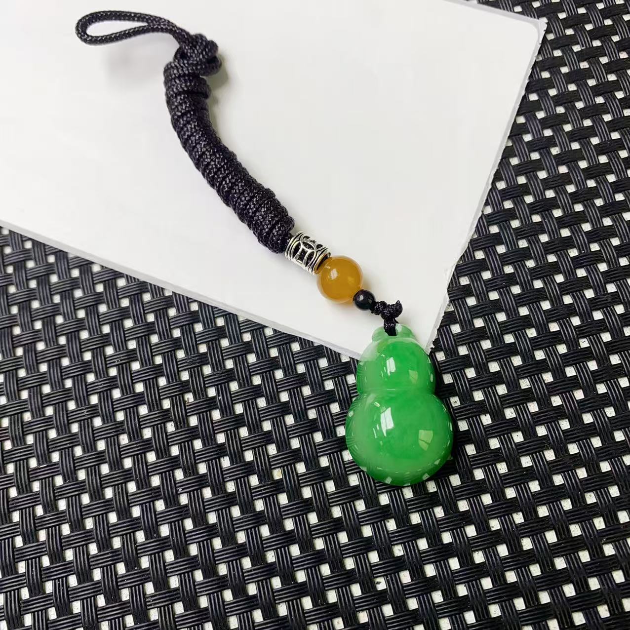 [石矿]A1527绿色葫芦项链吊坠