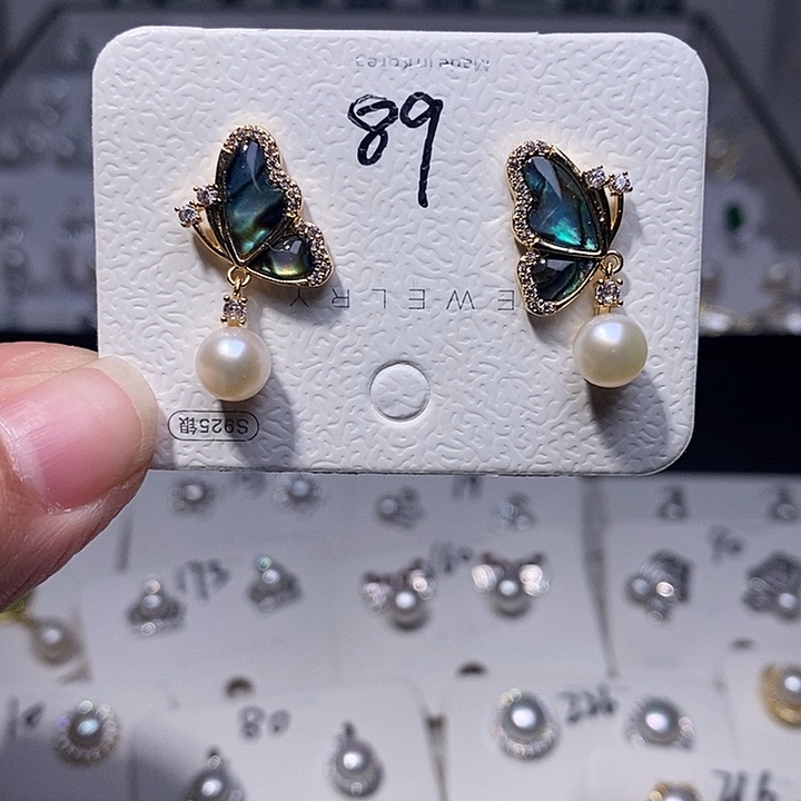 耳饰淡水珍珠银S925镶嵌