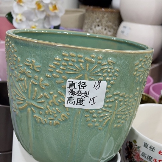 多肉绿植陶瓷花盆9.9包邮，有孔