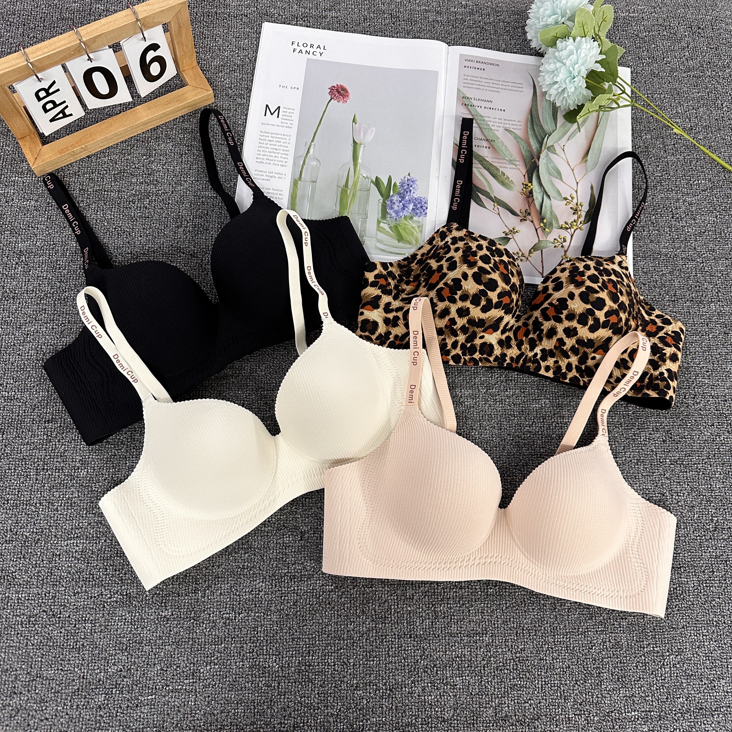 518#大地雷小胸聚拢内衣女平胸专用显大无钢圈不空杯少女文胸罩