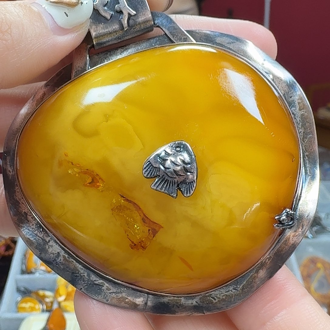 蜜蜡未镶嵌吊坠(不含链)吊坠