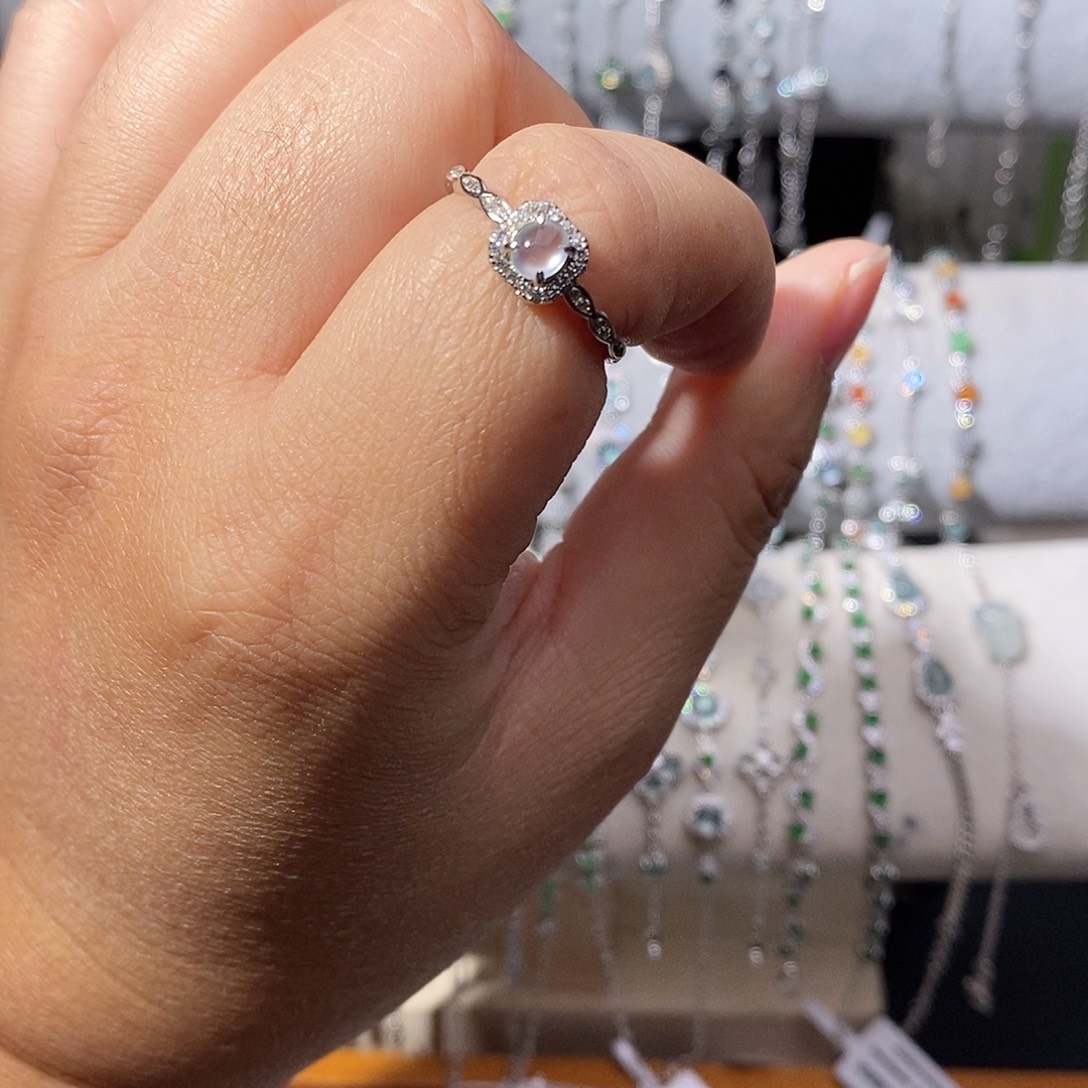 翡翠银S925镶嵌戒指