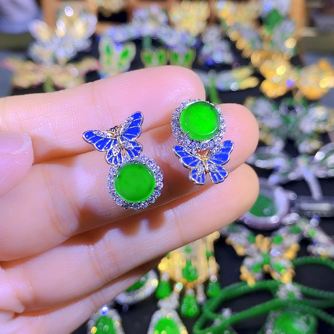 吊坠(不含链)银S925镶嵌翡翠