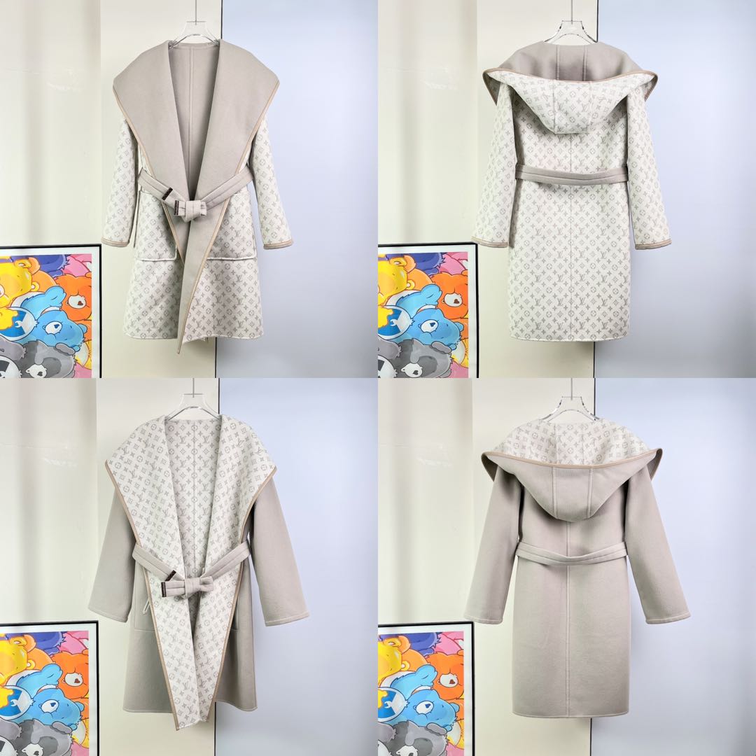 99新 LouisVuitton/路易威登 两面穿毛呢大衣外套/32码/Xsps11626