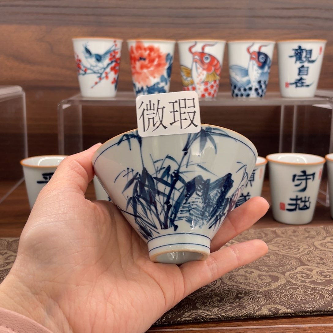 微瑕釉下彩纯手绘