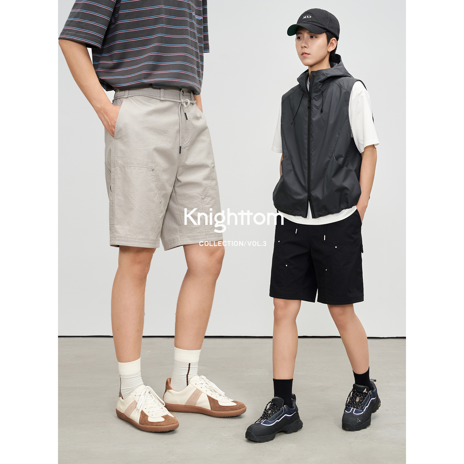 knighttom2025夏季水洗伐木分割短裤女小个子休闲短裤KT5096