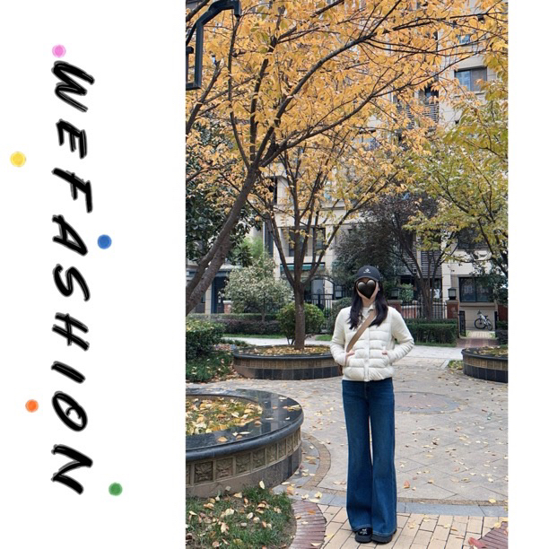 【WE】简约保暖可叠穿拼接袖轻薄羽绒服