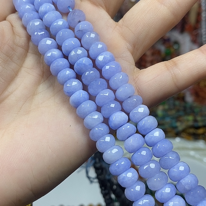 玛瑙/玉髓未镶嵌珠宝半成品玉髓切面车轮卡8mm