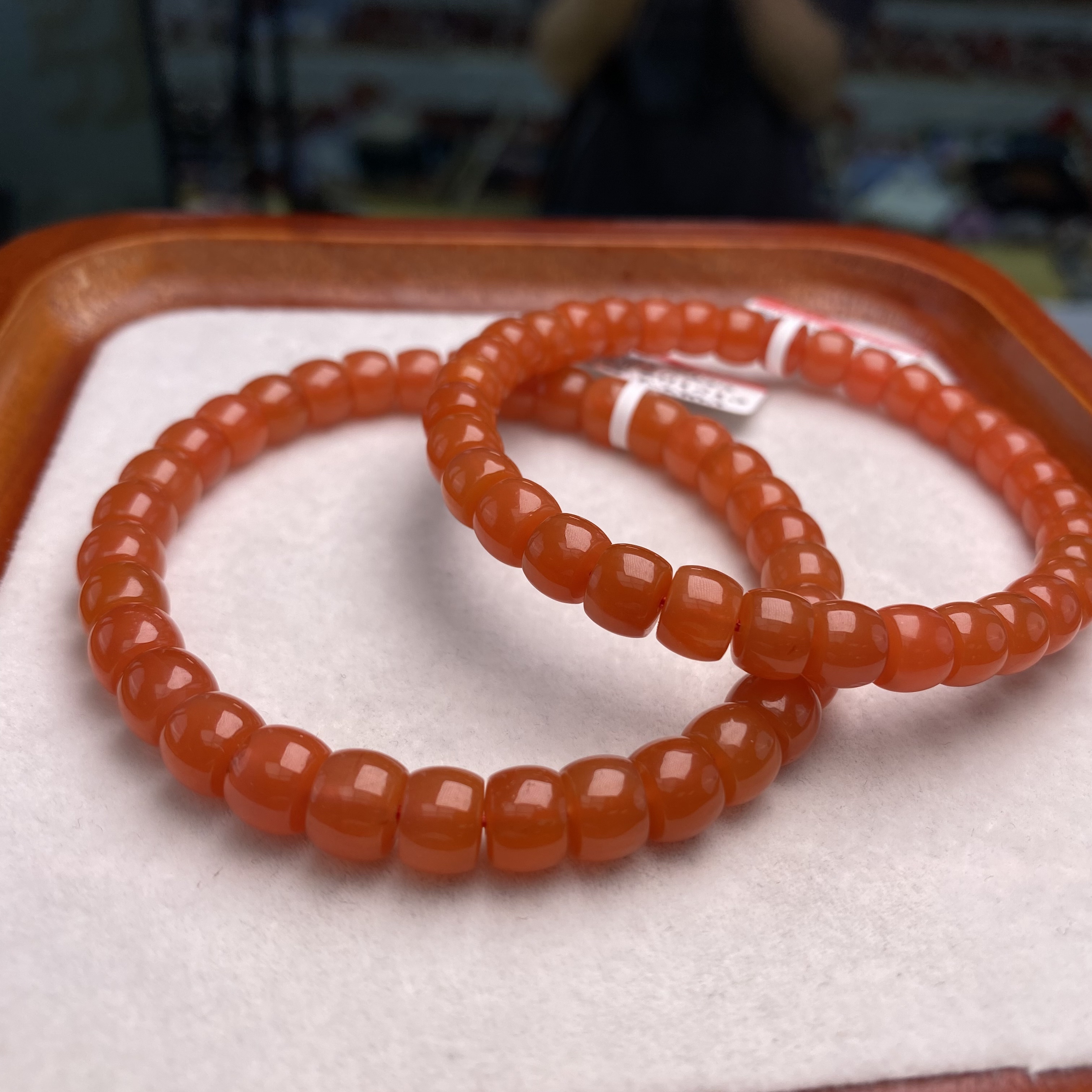 【小刘南红】保山南红滴水洞种草款直切单圈手串7mm  多样性发一