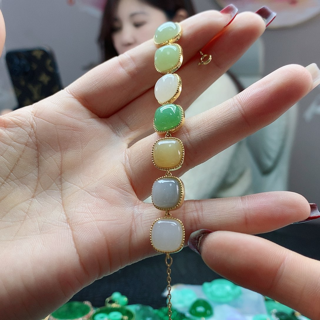 【闪购商品】和田玉手链银S925镶嵌